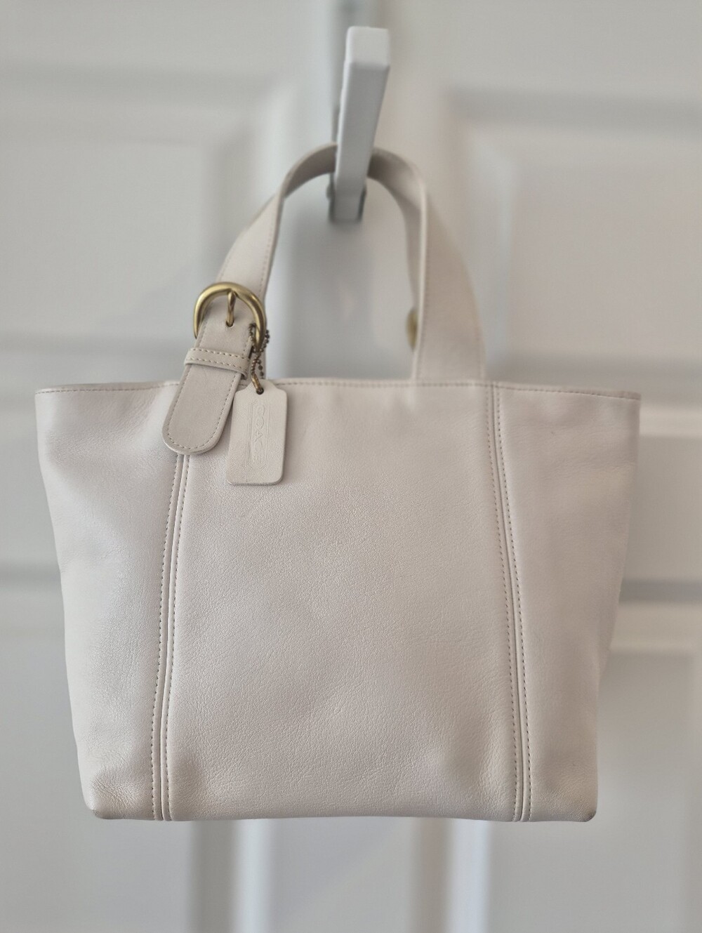 [Coach] Vintage Bone White Leather Waverly Bag, Tote, 4133